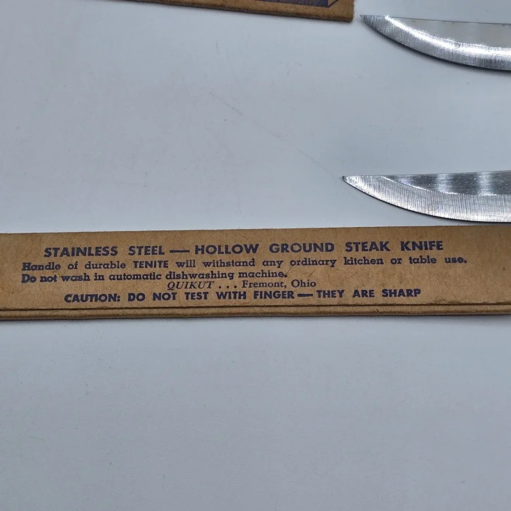 Lot of 6 Vintage Quikut Quikkle Steak Knives‎ 1960s